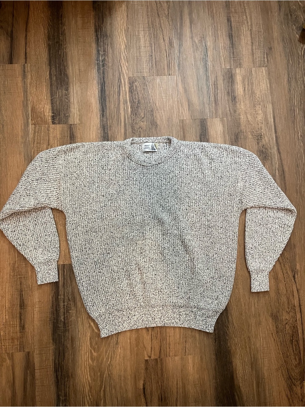 Vintage Penn’s Landing Men's Crewneck Sweater Sz XL Cream Speckled Fisherman